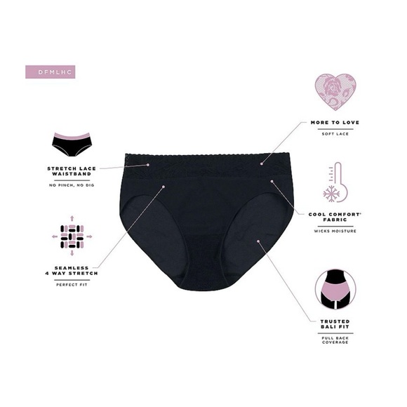 Bali smooth comfort, high cut, cooling, XL, package of 5, washed & New - Picture 8 of 10